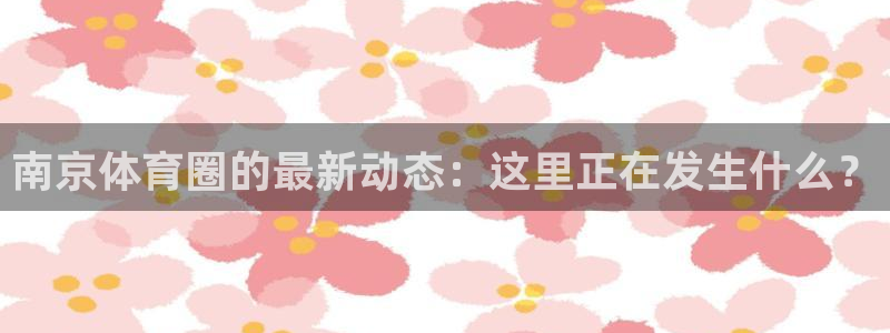 凯发官网下载：南京体育圈的最新动态：这里正在发生什么